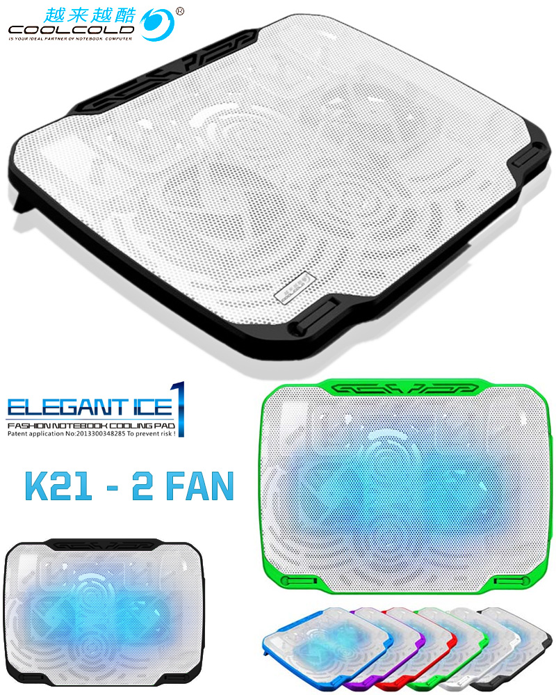 Đế tản nhiệt Cool Cold™ Elegant Ice 2 Pop - K22 (2 quạt) (White)