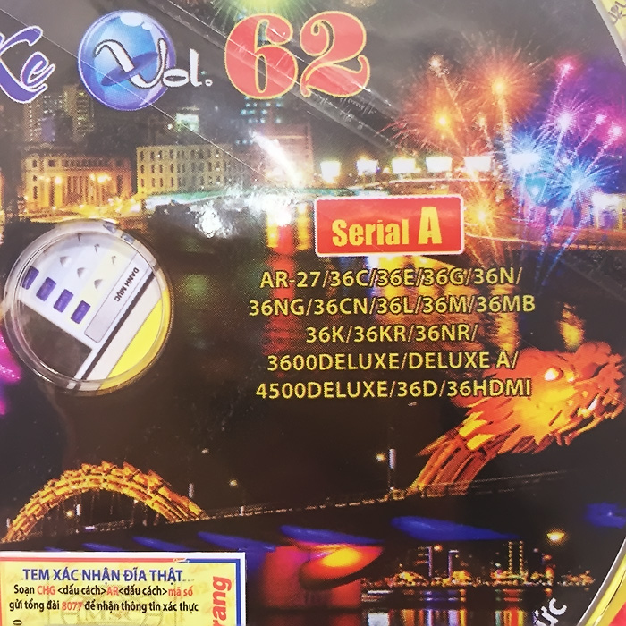 Bộ Đĩa Karaoke Arirang Vol.61/ 62 SERIAL A + Danh Mục Bài Hát mới nhất