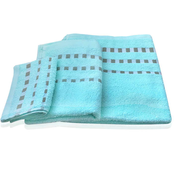 Bộ 3 khăn tắm 42cm, 84cm, 100cm 100% cotton bông mịn (Xanh ngọc)