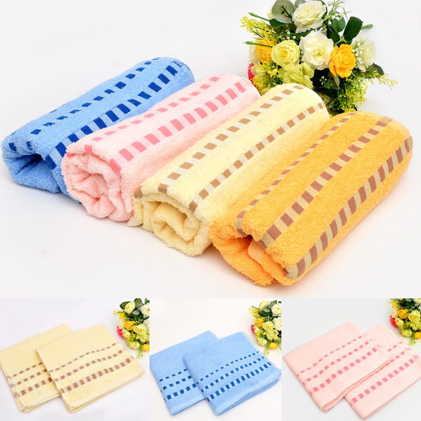 Bộ 3 khăn tắm 42cm, 84cm, 100cm 100% cotton bông mịn (Hồng nhạt)