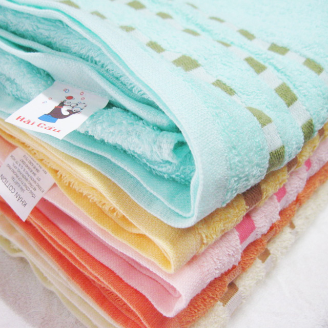 Bộ 3 khăn tắm 42cm, 84cm, 100cm 100% cotton bông mịn (Cam)