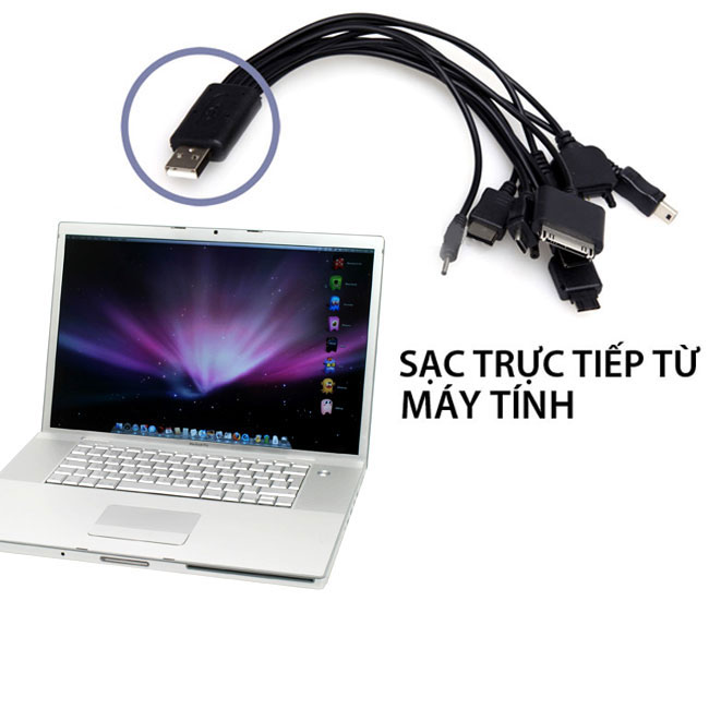 Cáp sạc USB 10 đầu đa năng