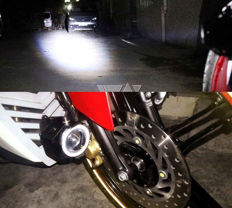 Bộ 2 đèn Led trợ sáng U5 cho xe máy (Đỏ)