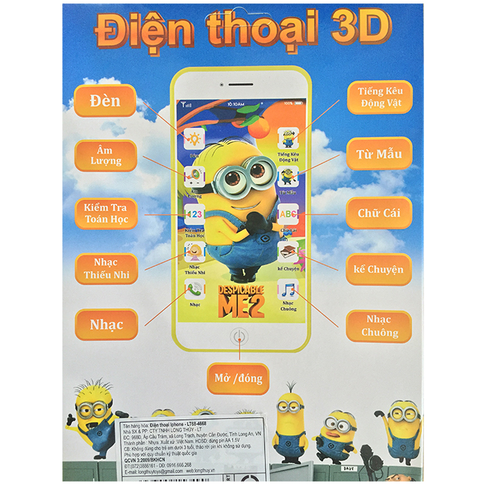 Điện thoại đồ chơi 3D đa năng dành cho trẻ em LT68-4668