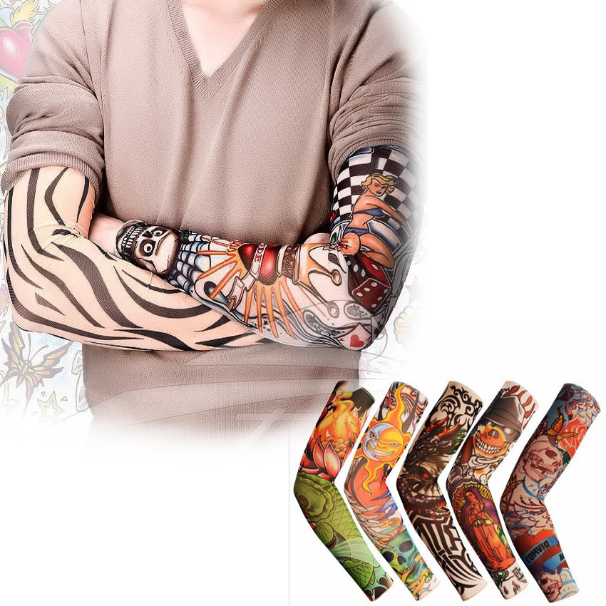 Bộ 5 đôi găng tay hình xăm 3D Tattoo Sleeve