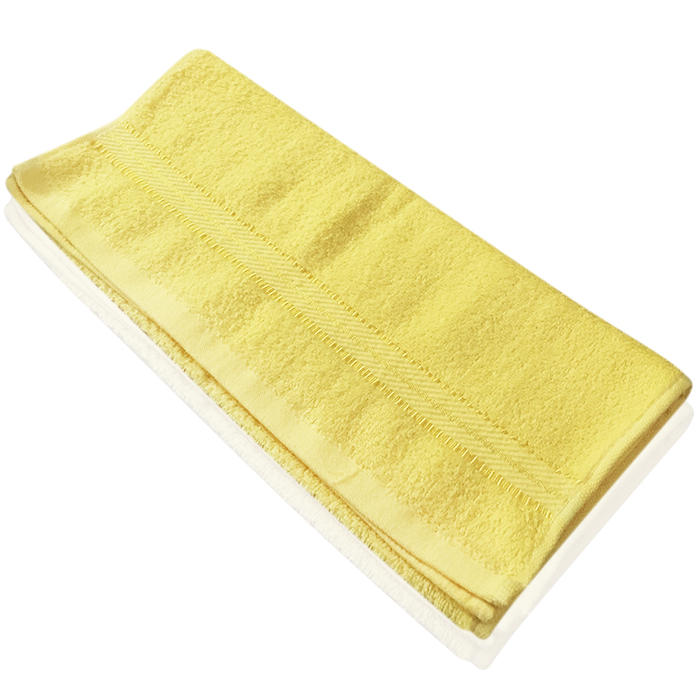 Khăn tắm cỡ trung Bochang 40 x 70 cm 100% cotton lông mềm, mịn (Vàng)
