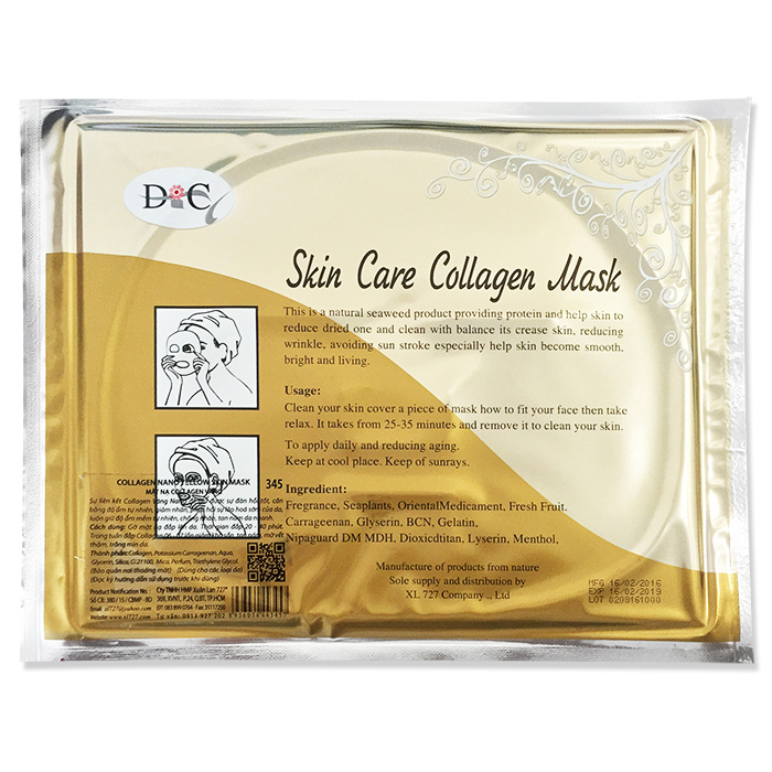 Bộ 5 mặt nạ Collagen Vàng Nano Skin Care DiC 345