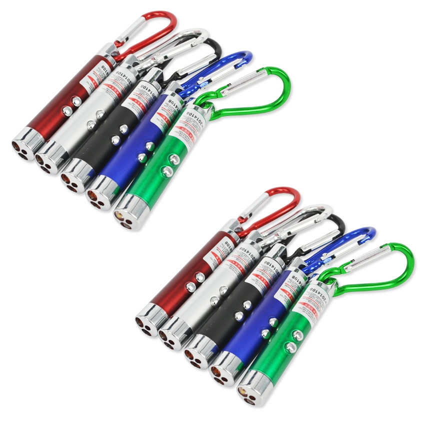 Bộ 10 đèn pin Led Lazer kiêm móc khóa 3 trong 1